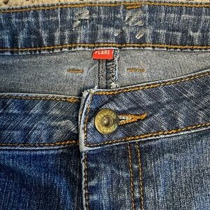 Firefly women’s size 20‎ Denim Blue Flare Jeans  embroidery Pockets preowned
